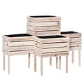 Miniatyrbillede 1 af 8: Rootz 4-delt højbed - Plantekasse - Plantekasse - Lavet af træ - 4 kombinationstilstande i haven og altanen - Naturlig - 50 x 30 x 60 cm