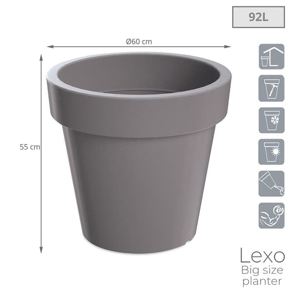 Prosperplast Blomkruka 92l Lexo Collection 60x60x55 Cm Silver