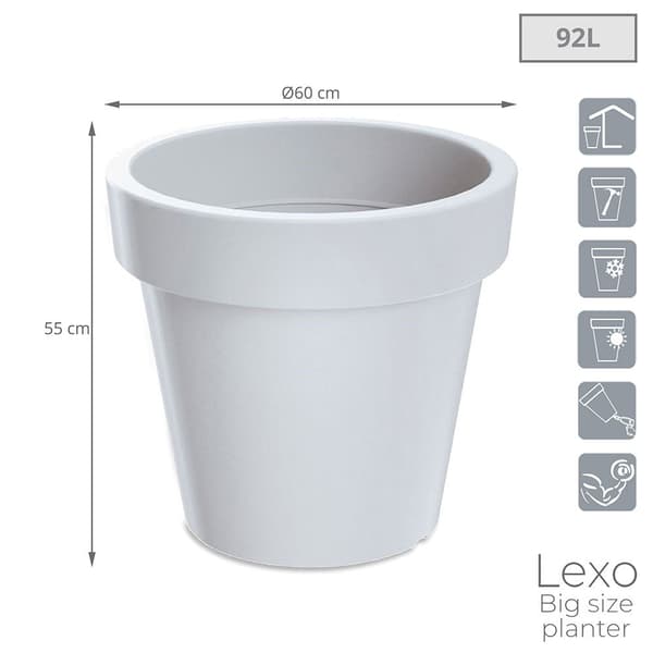 Prosperplast Blomkruka 92l Lexo Collection 60x60x55 Cm Durchsichtig