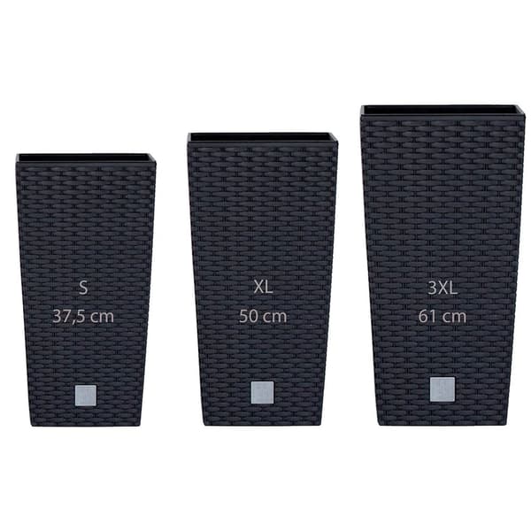 Wellhome Sæt Urtepotter Rato 11.4x26.6x49l 3 Enheder Sort