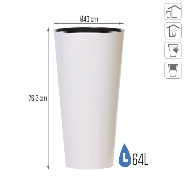 Prosperplast Blomkruka 64l Tubus Slim Collection 40x40x76.2 Cm Za4096 Durchsichtig