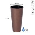 Pikkukuva 3 / 5: Prosperplast Kukkaruukku 64l Tubus Slim Corten Collection 40x40x76.2 Cm Kultainen
