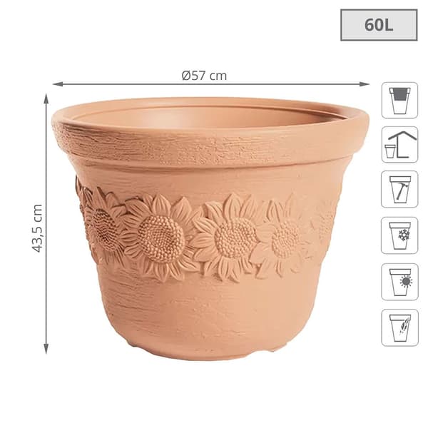 Prosperplast Blomsterkrukke 60l Sunny Collection 57x57x43.5 Cm Beige