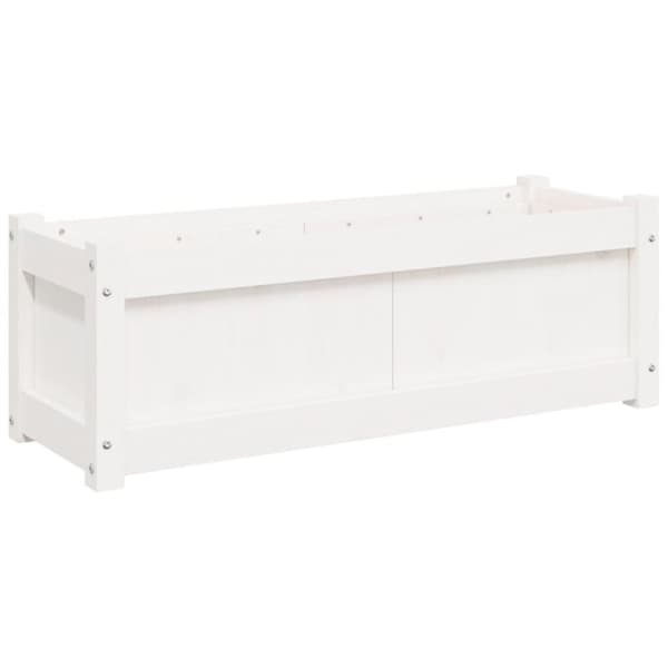 vidaXL Hageplantekasse hvit 90x31x31 cm heltre furu