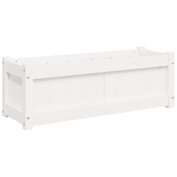 vidaXL Plantekasser 2 stk hvit heltre furu