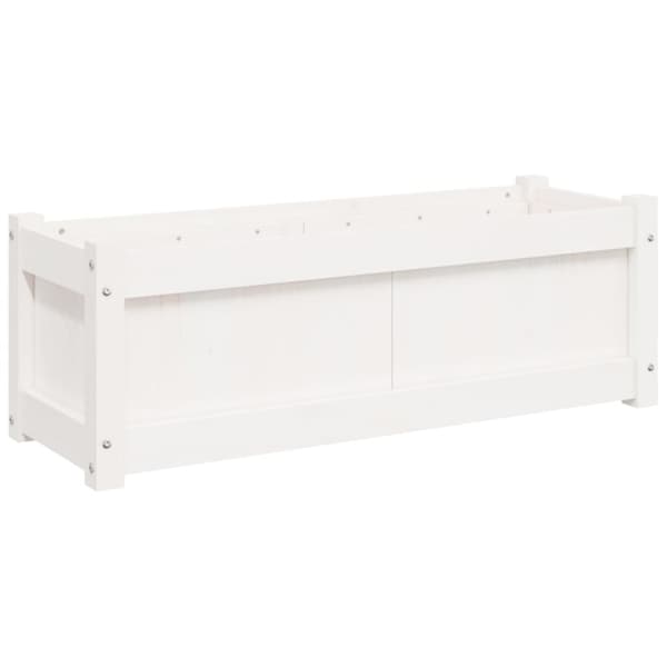 vidaXL Plantekasser 2 stk hvit heltre furu