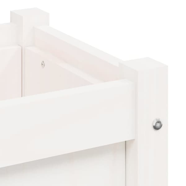 vidaXL Plantekasser 2 stk hvit heltre furu