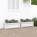 Miniatyrbilde 11 av 11: vidaXL Plantekasser 2 stk hvit heltre furu