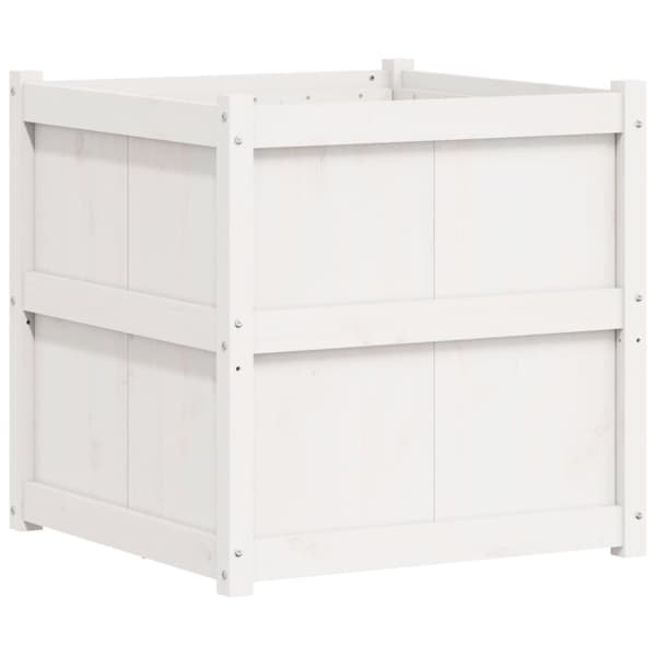 vidaXL plantekasse 70x70x70 cm massivt fyrretræ hvid