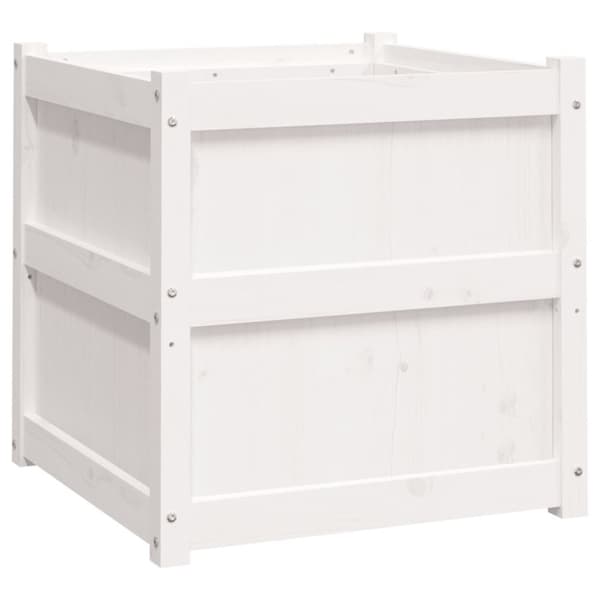 vidaXL plantekasse 60x60x60 cm massivt fyrretræ hvid