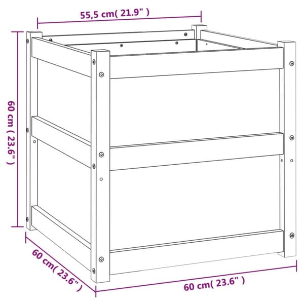 vidaXL Plantekasse 60x60x60 cm heltre furu