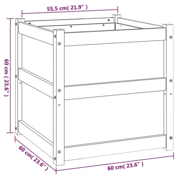 vidaXL Plantekasser 60x60x60 cm impregnert furu
