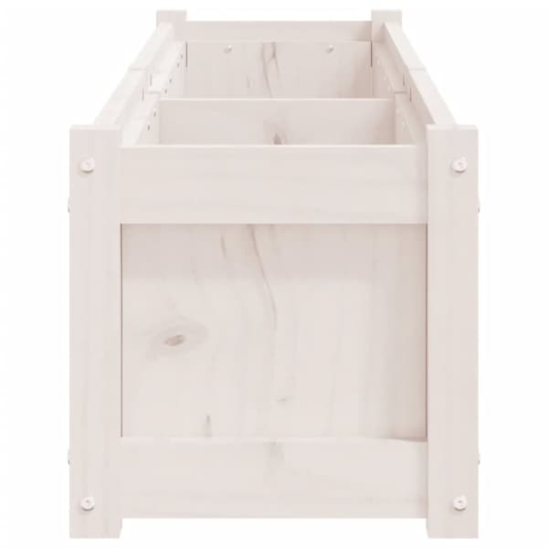 vidaXL Odlingslåda vit 150x31x31 cm massiv furu