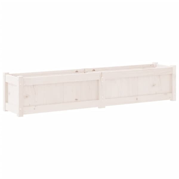 vidaXL Ulkokukkalaatikko valkoinen 150x31x31 cm täysi mänty