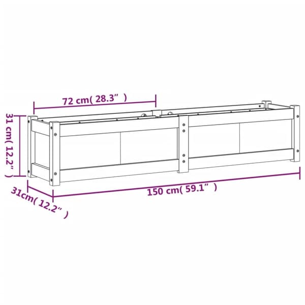 vidaXL Plantekasser 2 stk heltre furu