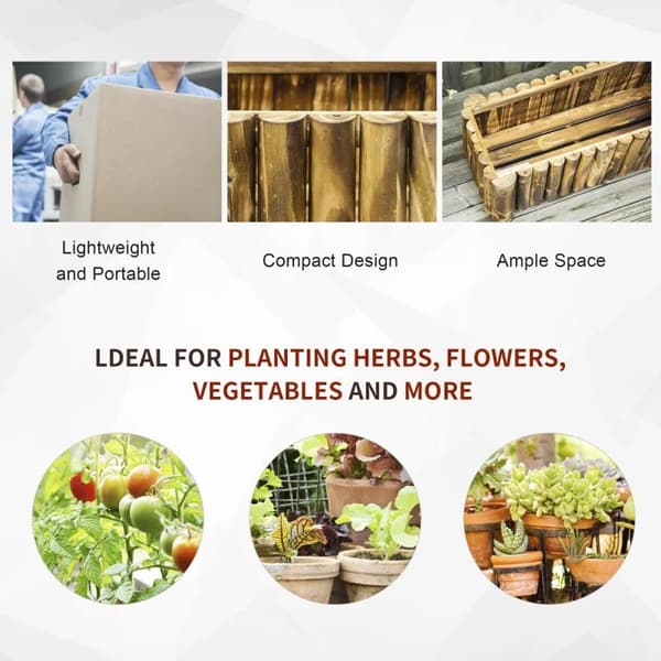 Rootz Raised Bed - Raised Flower Bed - Plant Bed - Flower Bed - Flower Box -  Fir Wood - 78x35x30 Cm