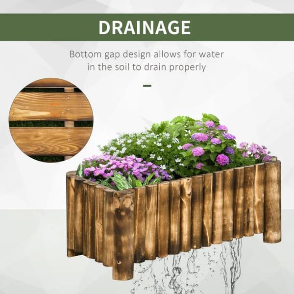 Rootz Raised Bed - Raised Flower Bed - Plant Bed - Flower Bed - Flower Box -  Fir Wood - 78x35x30 Cm