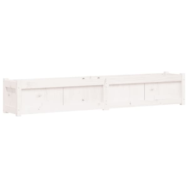 vidaXL Plantekasser 2 stk hvit heltre furu