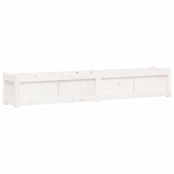 vidaXL Plantekasser 2 stk hvit heltre furu