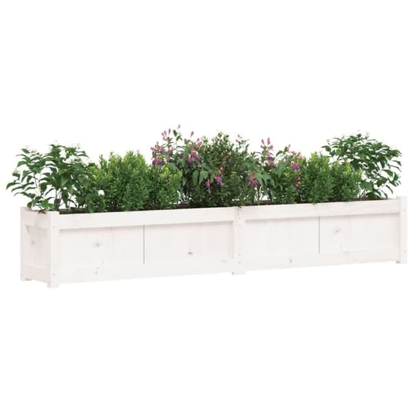 vidaXL Plantekasser 2 stk hvit heltre furu