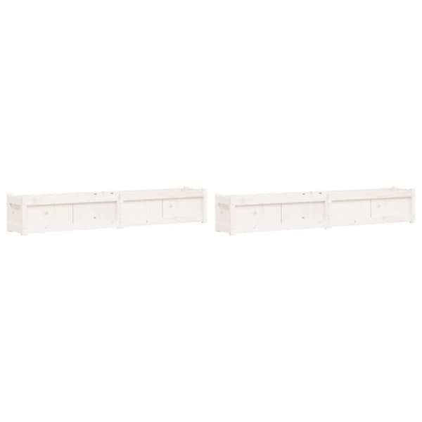 vidaXL Plantekasser 2 stk hvit heltre furu