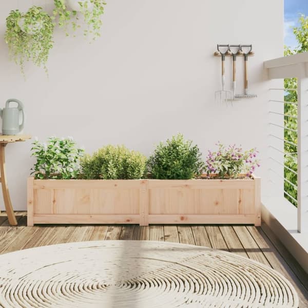 vidaXL Odlingslåda 150x31x31 cm massivt furuträ