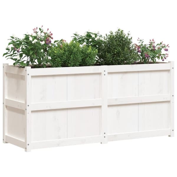 vidaXL Hageplantekasse hvit 150x50x70 cm heltre furu