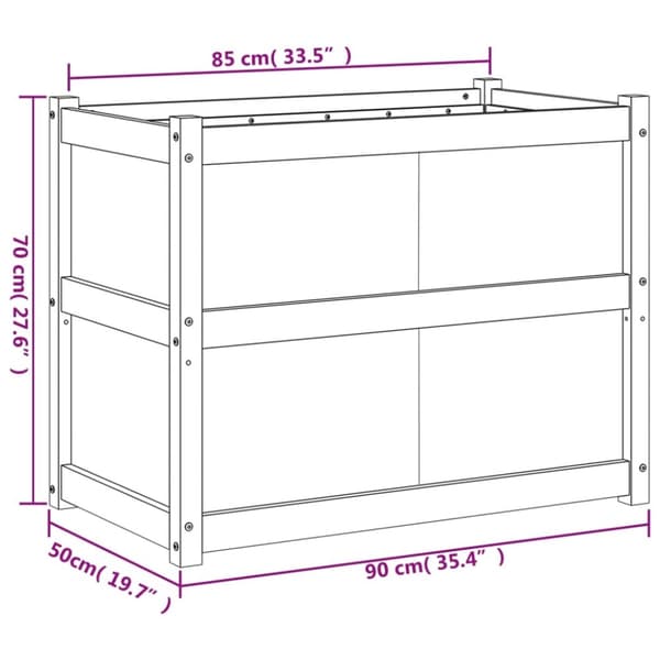 vidaXL Hageplantekasse 90x50x70 cm impregnert furu