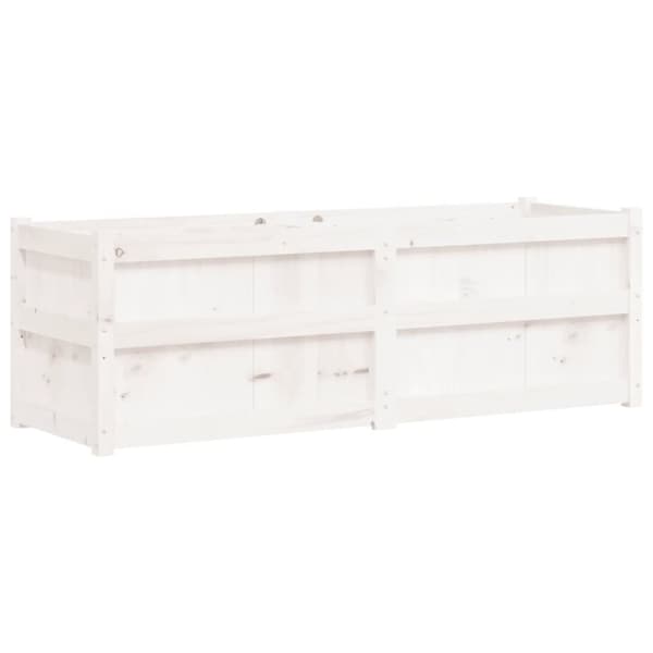 vidaXL plantekasse 150x50x50 cm massivt fyrretræ hvid