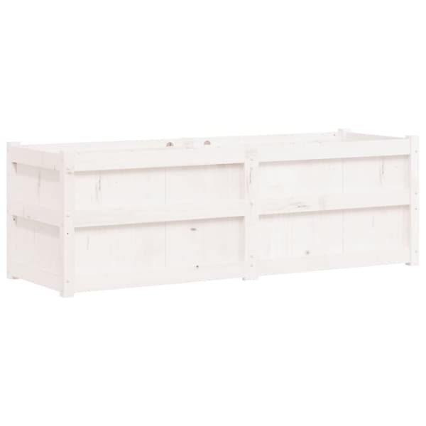 vidaXL plantekasse 150x50x50 cm massivt fyrretræ hvid
