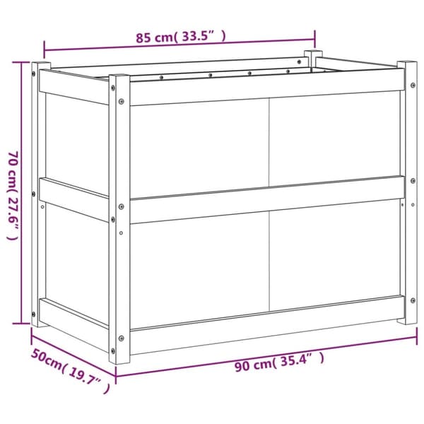 vidaXL plantekasse 90x50x70 cm massivt fyrretræ hvid