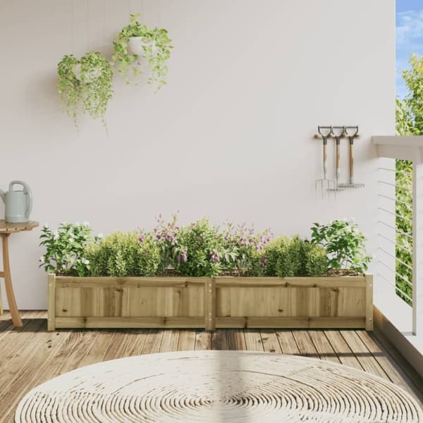 vidaXL Hageplantekasse 180x31x31 cm impregnert furu