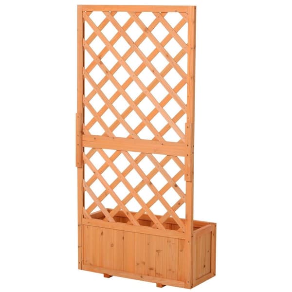 Rootz-istutin säleikköllä - Ruskea - Puu - 28,54 cm x 12,4 cm x 58,86 cm