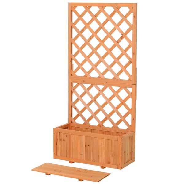 Rootz-istutin säleikköllä - Ruskea - Puu - 28,54 cm x 12,4 cm x 58,86 cm