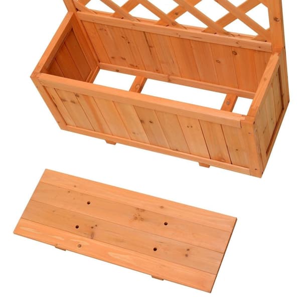 Rootz-istutin säleikköllä - Ruskea - Puu - 28,54 cm x 12,4 cm x 58,86 cm