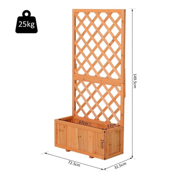 Rootz-istutin säleikköllä - Ruskea - Puu - 28,54 cm x 12,4 cm x 58,86 cm