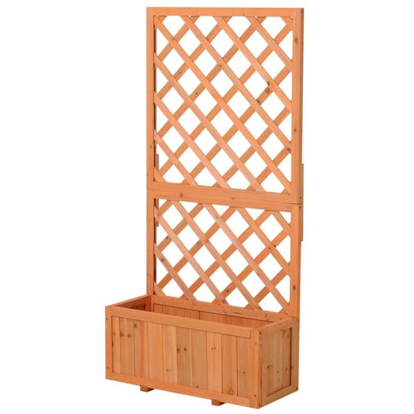Rootz Planter med spaljé - Brun - Trä - 28,54 cm x 12,4 cm x 58,86 cm