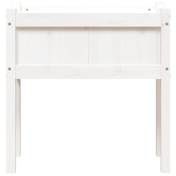 vidaXL Ulkokukkalaatikko jaloilla valkoinen 70x31x70 cm täysi mänty