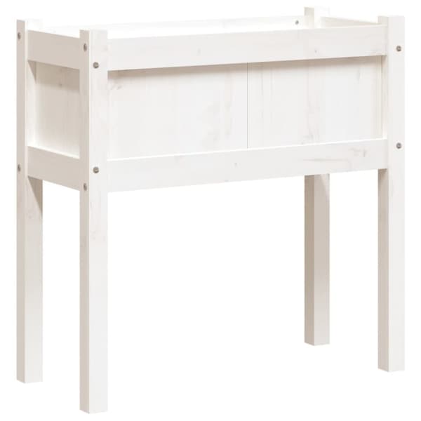 vidaXL Ulkokukkalaatikko jaloilla valkoinen 70x31x70 cm täysi mänty