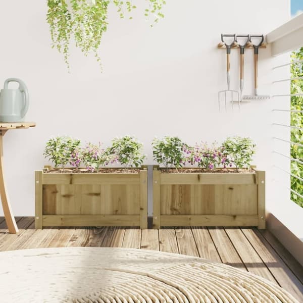 vidaXL Planteringslådor 2 st impregnerad furu