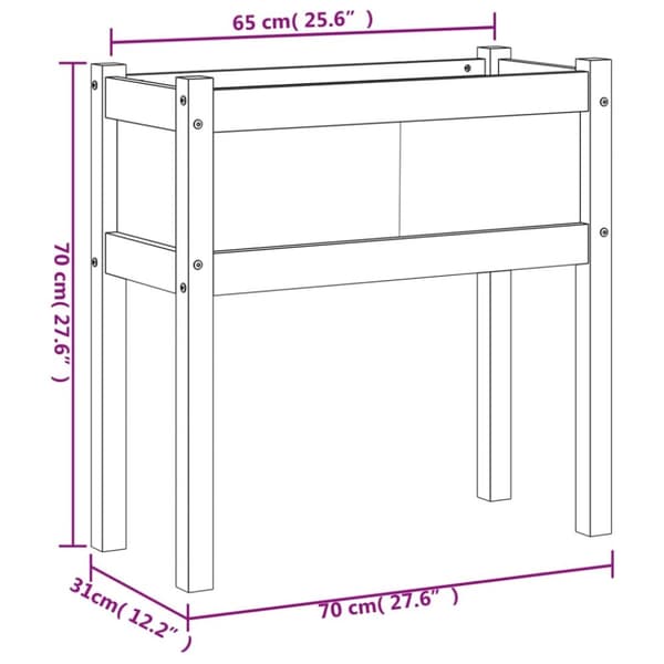 vidaXL plantekasse med ben 70x31x70 cm massivt douglasgran