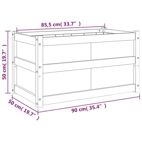 vidaXL plantekasse 90x50x50 cm massivt douglasgran