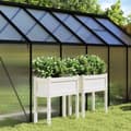 Miniatyrbilde 11 av 11: vidaXL Plantekasser med ben 2 stk hvit heltre furu