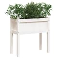 Miniatyrbilde 2 av 11: vidaXL Plantekasser med ben 2 stk hvit heltre furu