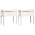 Miniatyrbilde 1 av 11: vidaXL Plantekasser med ben 2 stk hvit heltre furu