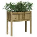 Pikkukuva 3 / 11: vidaXL Ulkokukkalaatikko jaloilla 70x31x70 cm kyllästetty mänty