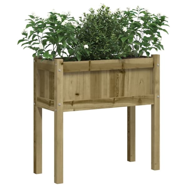 vidaXL Ulkokukkalaatikko jaloilla 70x31x70 cm kyllästetty mänty