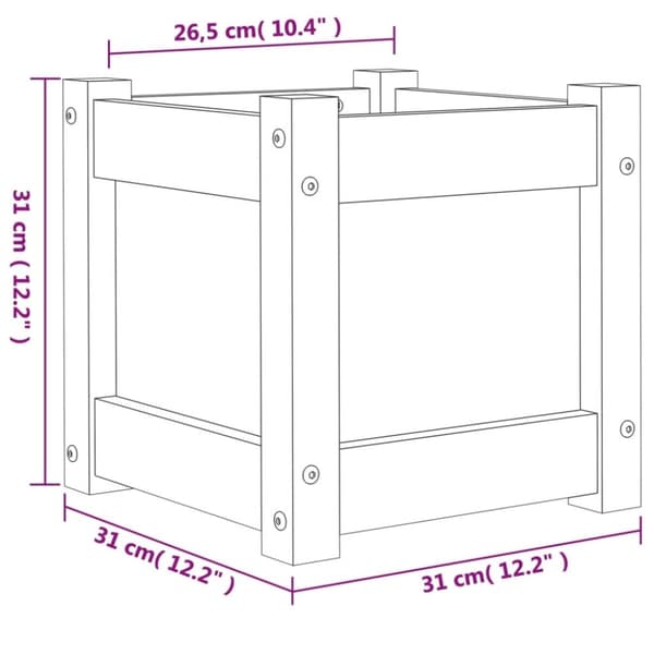 vidaXL plantekasse 31x31x31 cm massivt fyrretræ
