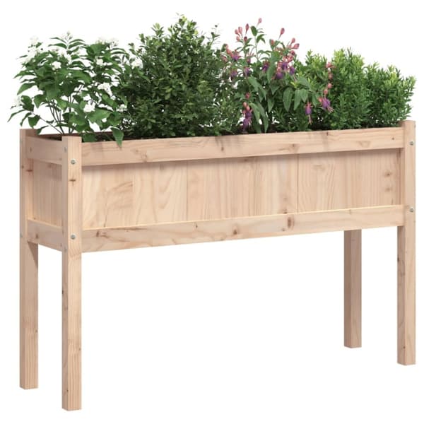 vidaXL Hageplantekasse med ben 110x31x70 cm heltre furu