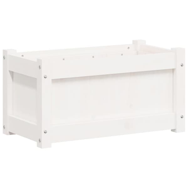 vidaXL Plantekasser 2 stk hvit heltre furu
